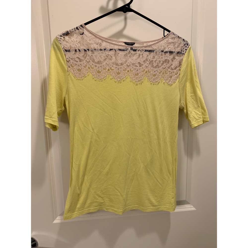 Ann Taylor lace neck t-shirt